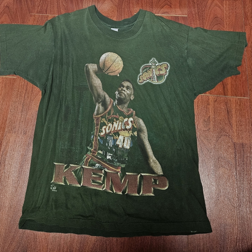 Green Shawn Kemp Sonics Graphic T-Shirt